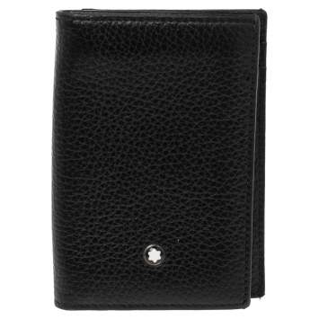 Pre Owned Montblanc Black Leather Meisterstuck Business Card Holder