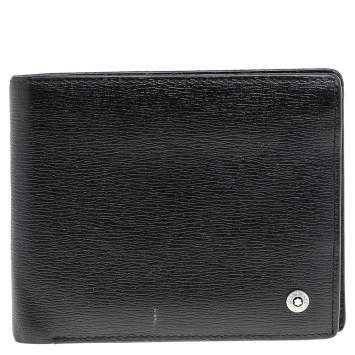Pre Owned Montblanc Black Leather Westside Bifold Wallet 