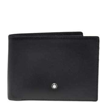 Pre Owned Montblanc Black Leather Sartorial Bifold Wallet 
