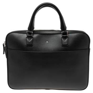 Pre Owned Montblanc Black Leather Sartorial Document Briefcase