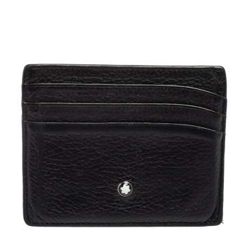 مملوكة مسبقًا Montblanc Black Leather Meisterstuck Card Holder 6CC