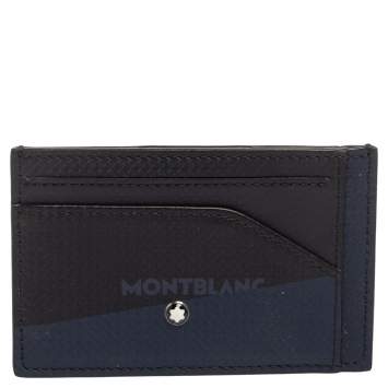 مملوكة مسبقًا Montblanc Blue/Black Leather Card Holder 