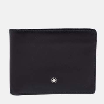 Pre Owned Montblanc Black Leather Meisterstuck Bifold Wallet