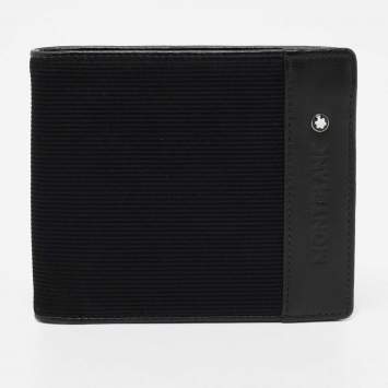 Pre Owned Montblanc Black Canvas and Leather Mesiterstuck Bifold Wallet