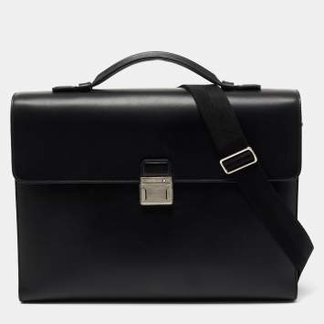 Pre Owned Montblanc Black Leather Meisterstück Briefcase