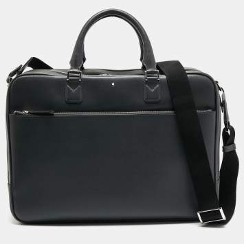Pre Owned Montblanc Grey Leather Large Sartorial Document Briefcase