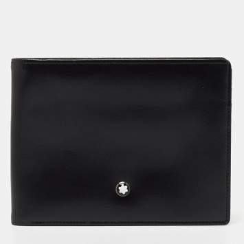 Pre Owned Montblanc Black Leather Meisterstuck Bifold Wallet