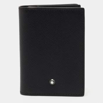 Pre Owned Montblanc Black Leather Meisterstuck Gusset Business Card Holder