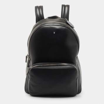 Pre Owned Montblanc Black Leather Meisterstuck Backpack