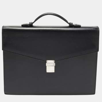 Pre Owned Montblanc Black Leather Meisterstuck Briefcase