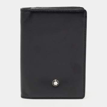 Pre Owned Montblanc Black Leather Meisterstück Business Card Holder with Gusset