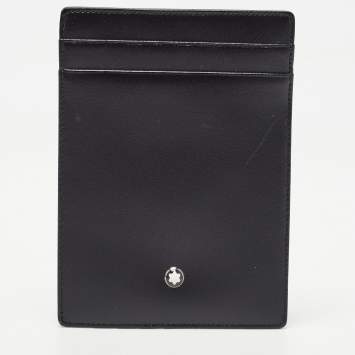 Pre Owned Montblanc Black Leather Sartorial Pocket 4cc with ID Card Holder