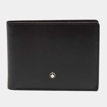 Pre Owned Montblanc Black Leather Meisterstuck Bifold Wallet