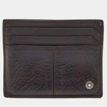 Pre Owned Montblanc Brown Leather Card Holder