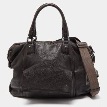 Pre Owned Montblanc Dark Brown Soft Grained Leather Meisterstuck Pocket Tote