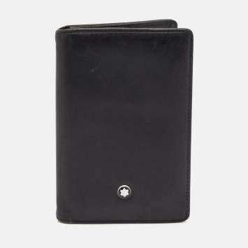Pre Owned Montblanc Black Leather Meisterstück Business Card Holder