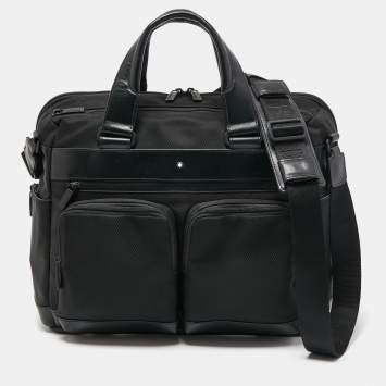 Pre Owned Montblanc Black Nylon and Leather Nightflight Document Case