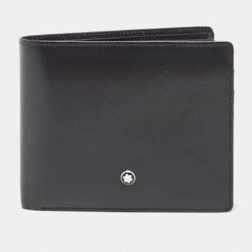 Pre Owned Montblanc Black Leather Meisterstück Bifold Wallet 