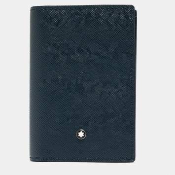 Pre Owned Montblanc Blue Leather Sartorial Business Card Holder