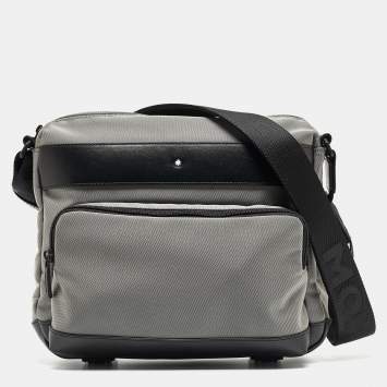 Pre Owned Montblanc Black/Grey Nylon Nightflight Messenger Bag