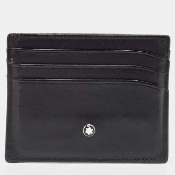 Pre Owned Montblanc Black Leather Meisterstuck Card Holder 6CC