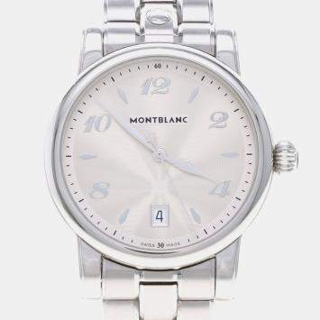 Pre Owned Montblanc Star 108761 Quartz Silver Stainless Steel Men's Wristwatch 39 mm