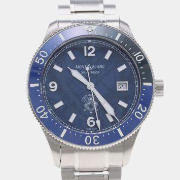 Pre Owned Montblanc 1858 Iced Sea 129369 Automatic Stainless Steel Men's Wristwatch 42 mm