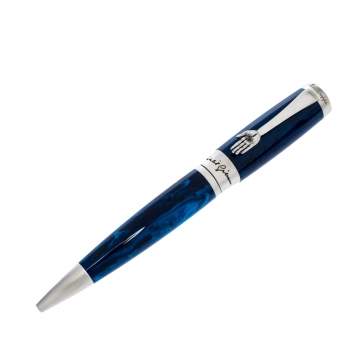 Pre Owned Montegrappa Kahlil Gibran Blue Resin Palladium Plated Limited Edition 1883 Ballpoint Pen