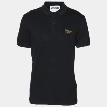 Pre Owned تي شيرتات موسكينو كوتور بيكيه أسود مقاس كبير جداً (إكس لارج)