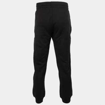 Pre Owned Moschino Couture Black Logo Printed Cotton Joggers XL