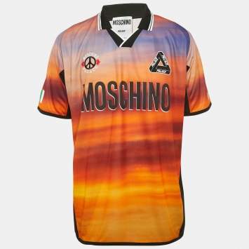 Pre Owned Moschino Palace Brown Printed Jersey T-Shirt L