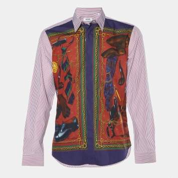 Pre Owned Moschino Multicolor Printed Cotton Shirt M