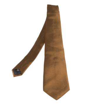 Pre Owned Moschino Brown Silk Satin Tie