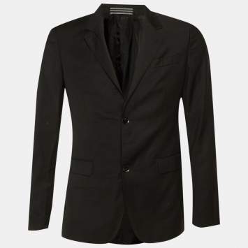Pre Owned  Moschino Black Wool Blend Single Breasted Blazer S