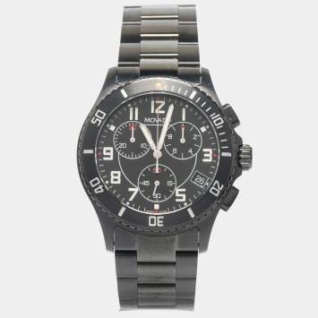 Pre Owned Movado Black PVD Coated Stainless Steel 84.R5.1890 Men's Wristwatch 40 mm