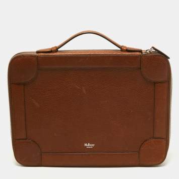 Pre Owned Mulberry Brown Leather Belgrave Document Portfolio 
