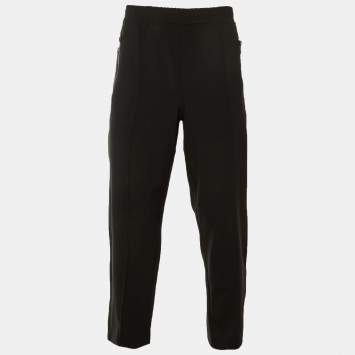 مملوكة مسبقًا Neil Barrett Black Wool Blend Extra Low Rise Loose Fit Trousers S 