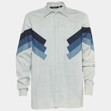 Pre Owned Neil Barrett Indigo Denim Oversized Modernist Shirt XL
