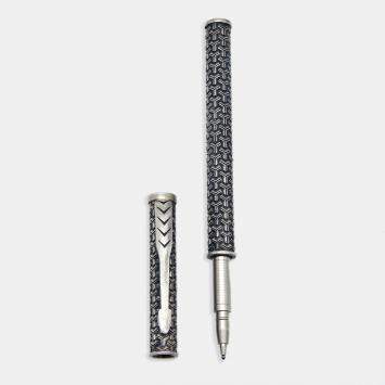 Pre Owned Silver 925 Blue Ballpoint Pen