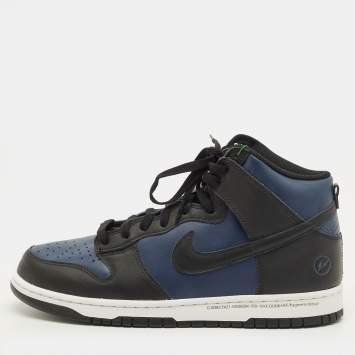 Pre Owned Nike Dunk Fragment Tokyo Size 45 Black/Blue Leather High Top Sneakers