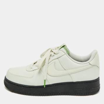 مملوكة مسبقًا Nike air force 1 low Size 42.5 White Canvas and Leather 07 LV8 Sea Glass Lace Up Sneakers