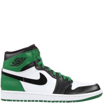 Pre Owned Air Jordan 1 x Nike Tricolor Leather Retro Celtics High Top Sneakers Size 43.5