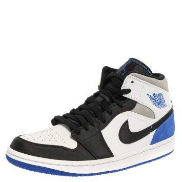 Pre Owned Nike Jordan 1 Mid Union Blue Sneakers Size EU 45.5 (US 11.5)