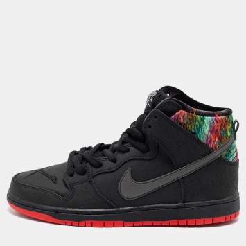 Pre Owned Nike Black/Multicolor Faux Leather and Embroidered Fabric SPoT SB Dunk High-Top Gasparilla Sneakers Size 43