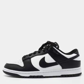 Pre Owned Nike Dunk Black/White Leather Low Top Sneakers Size 44