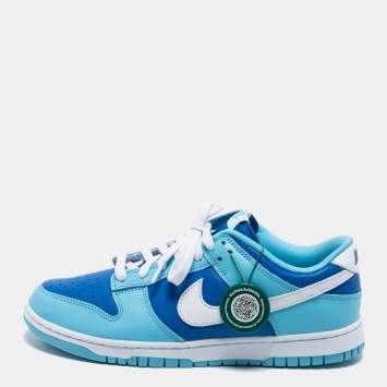 Pre Owned Nike Tricolor Leather Dunk Low Argon Low Top Sneakers Size 42