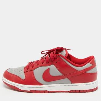 Pre Owned Nike Dunk Retro UNLV Size 45.5 Red/Grey Leather Low Top Sneakers