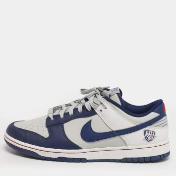 Pre Owned Nike Dunk EMB NBA 75th Anniversary Brooklyn Nets Size 45 Multicolor Leather Low Top Sneakers