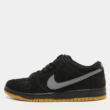Pre Owned Nike Black Suede SB Dunk Low Pro Sneakers Size 42.5