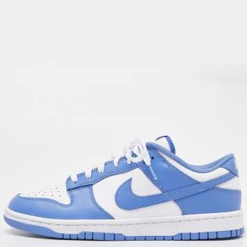 Pre Owned Nike Blue/White Leather Dunk Low Cools Down “Polar Blue” Sneakers Size 45